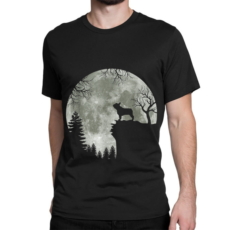 French Bulldog Silhouette In Front Of Moon Halloween Costume Classic T-shirt | Artistshot