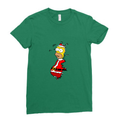 Homer Claus Christmas Ladies Fitted T-Shirt | Artistshot
