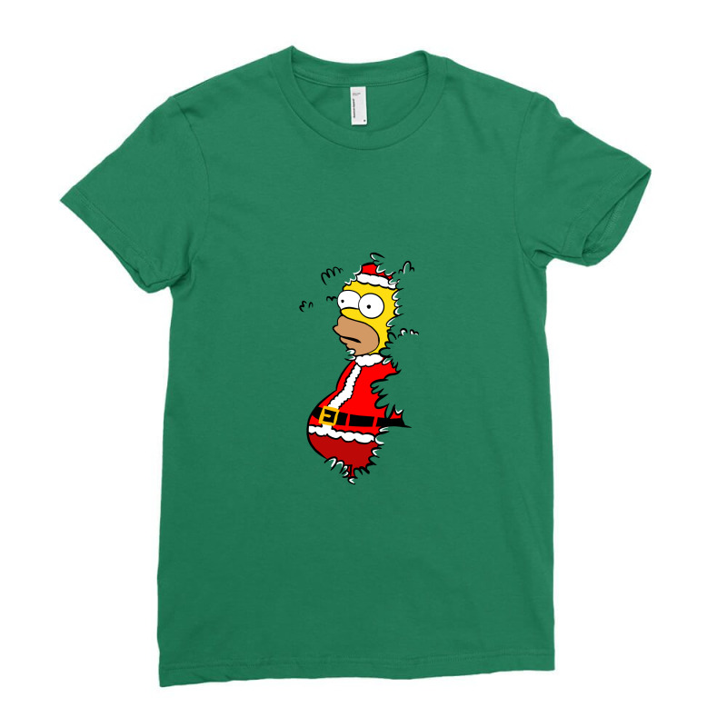 Homer Claus Christmas Ladies Fitted T-shirt | Artistshot