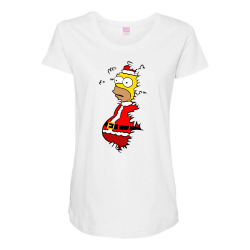 Homer Claus Christmas Maternity Scoop Neck T-shirt | Artistshot