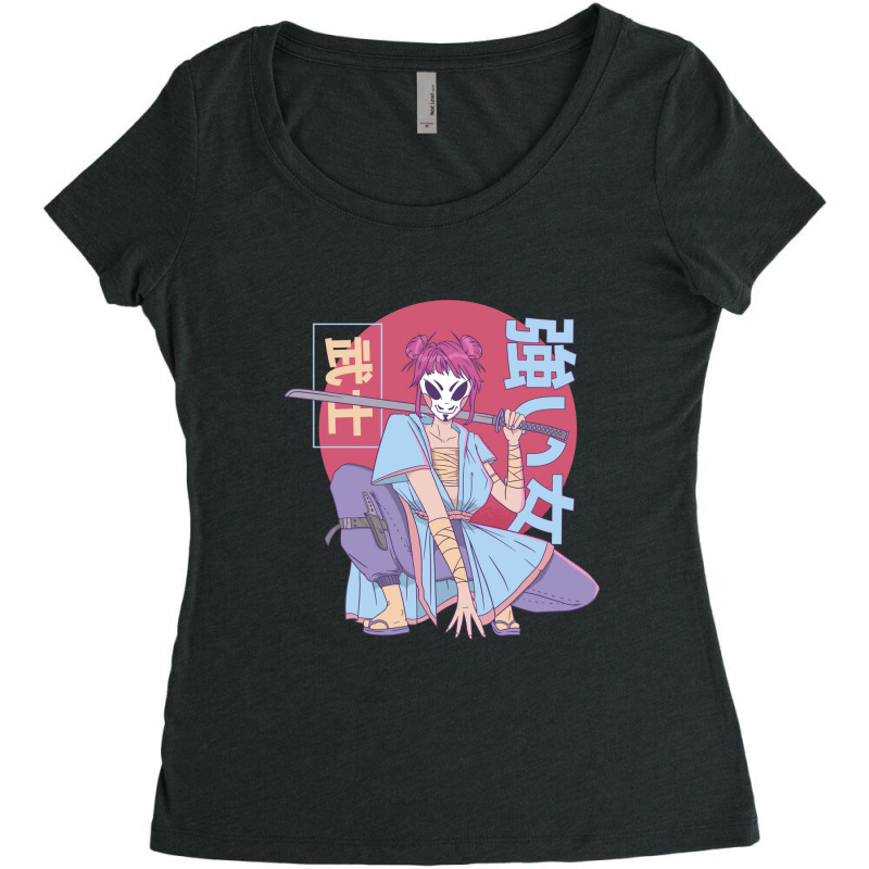 Anime Samurai Warrior Women's Triblend Scoop T-shirt by SamKal | Artistshot