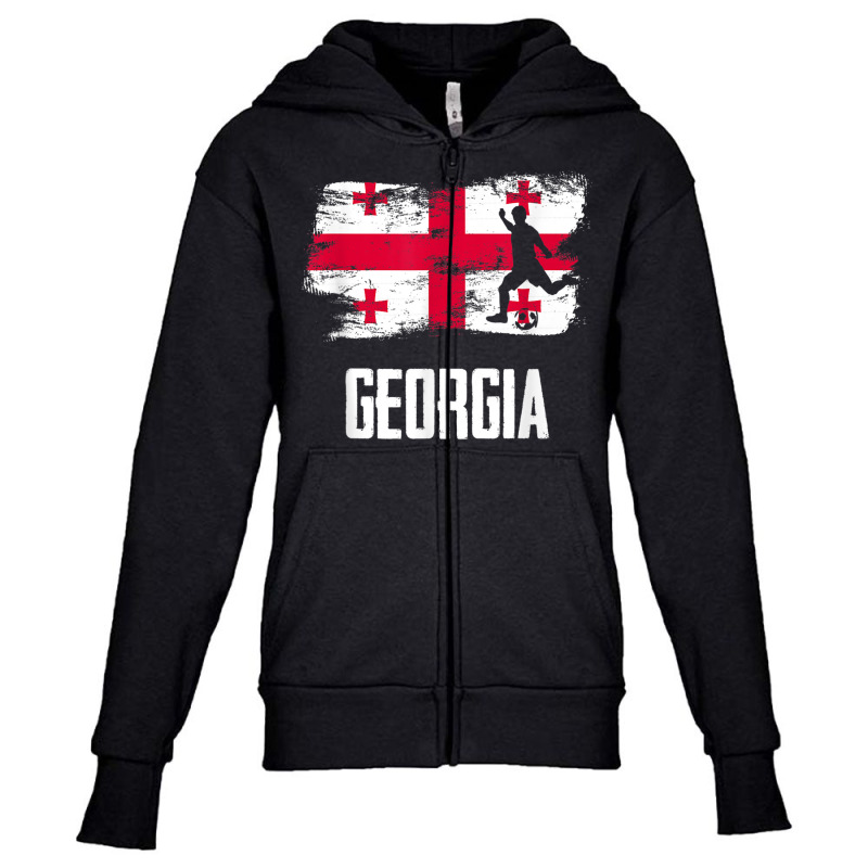 Georgia Flag Jersey Georgian Soccer Team Georgian T Shirt Youth Zipper Hoodie by AaronRamel | Artistshot