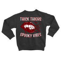 Thick Thighs And Spooky Vibes Vampire Women Bat Lips Pullover Hoodie Toddler Sweatshirt | Artistshot