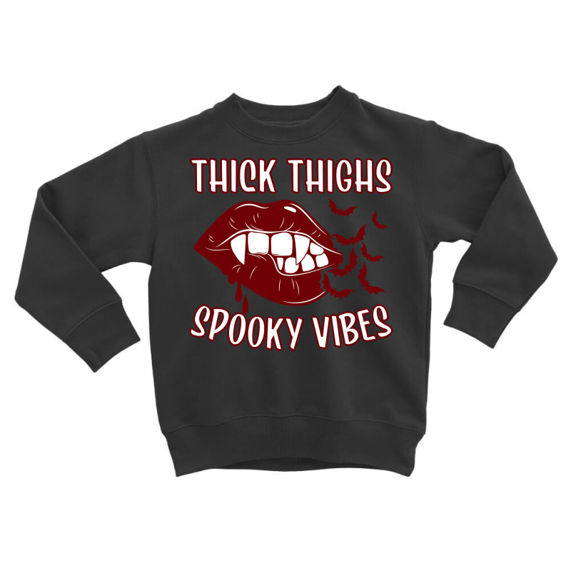 Thick Thighs And Spooky Vibes Vampire Women Bat Lips Pullover Hoodie Toddler Sweatshirt by toroooo | Artistshot