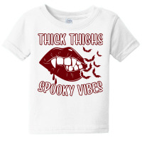 Thick Thighs And Spooky Vibes Vampire Women Bat Lips Pullover Hoodie Baby Tee | Artistshot