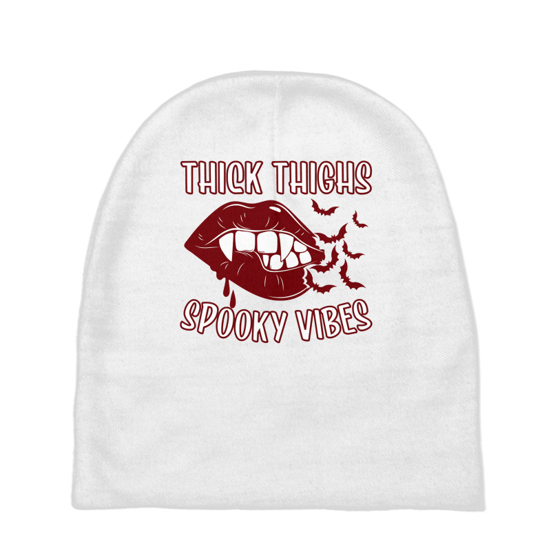 Thick Thighs And Spooky Vibes Vampire Women Bat Lips Pullover Hoodie Baby Beanies by toroooo | Artistshot