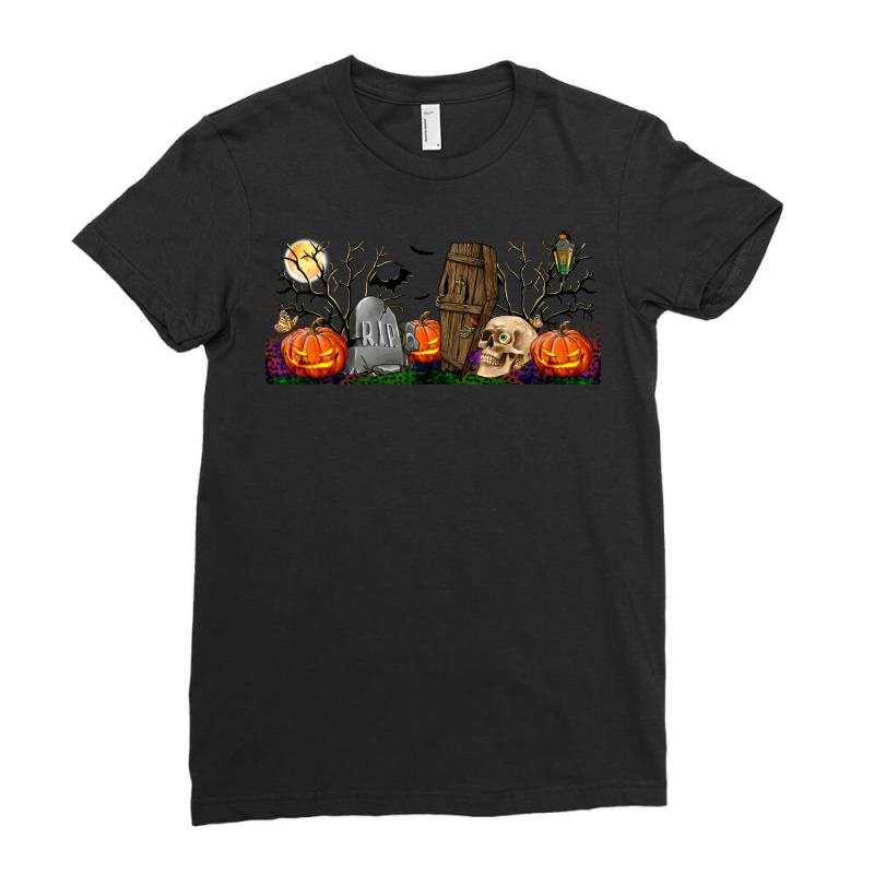 Headstone And Coffin Lebbey Glass Ladies Fitted T-Shirt by BundleAndBundleShop | Artistshot