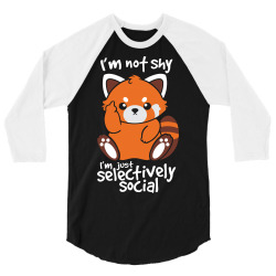 shy red panda 3/4 Sleeve Shirt | Artistshot