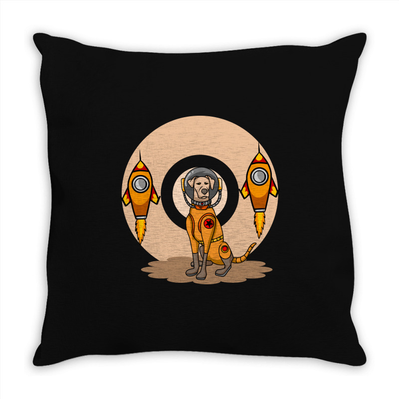 Cool Dog And Rockets Throw Pillow | Artistshot