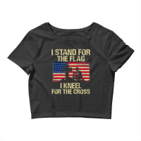 I Stand For The Flag I Kneel For The Cross Veteran Day Gift 19 Crop Top | Artistshot