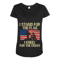 I Stand For The Flag I Kneel For The Cross Veteran Day Gift 19 Maternity Scoop Neck T-shirt | Artistshot