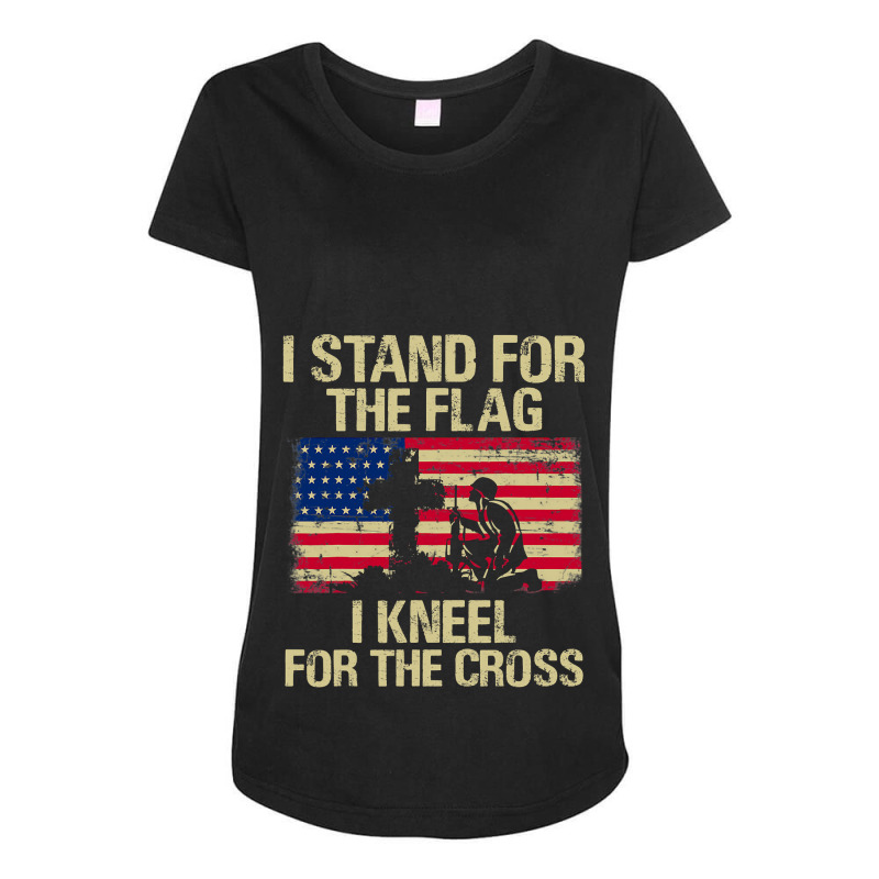 I Stand For The Flag I Kneel For The Cross Veteran Day Gift 19 Maternity Scoop Neck T-shirt by pester | Artistshot