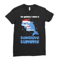 Be Gentle I Have A Sensitive Tummy Funny Christmas T Shirt Ladies Fitted T-shirt | Artistshot