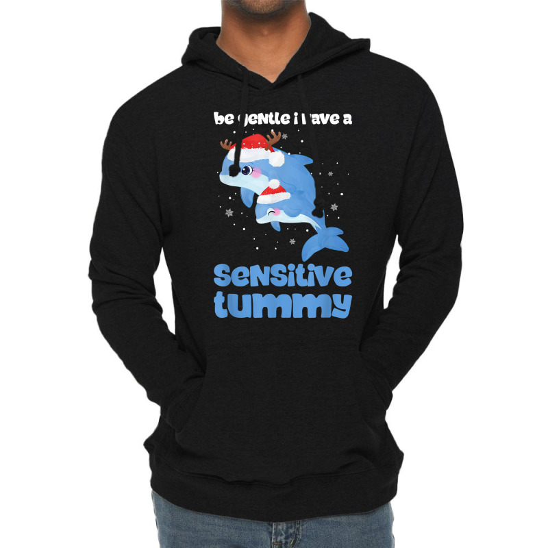 Be Gentle I Have A Sensitive Tummy Funny Christmas T Shirt Lightweight Hoodie by moneyydopoienlc | Artistshot