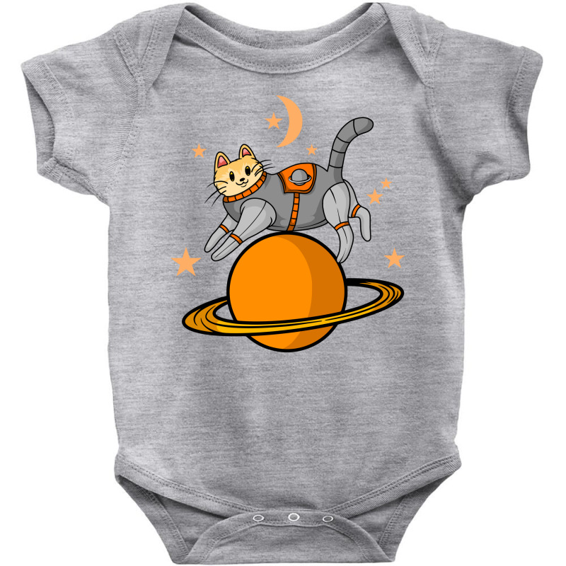 Funny Smile Cat On Planet Baby Bodysuit by thebrandal | Artistshot