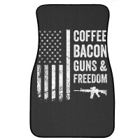 Coffee Bacon Guns And Freedom   Bbq Grill Funny Gun Usa Flag T Shirt Front Car Mat | Artistshot