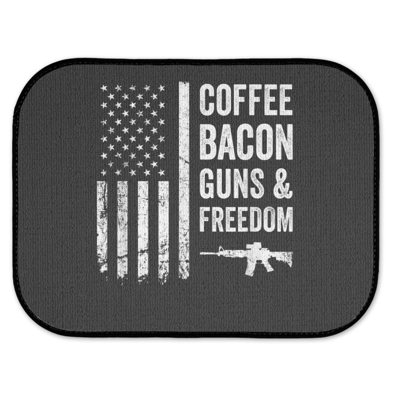 Coffee Bacon Guns And Freedom   Bbq Grill Funny Gun Usa Flag T Shirt Rear Car Mat | Artistshot