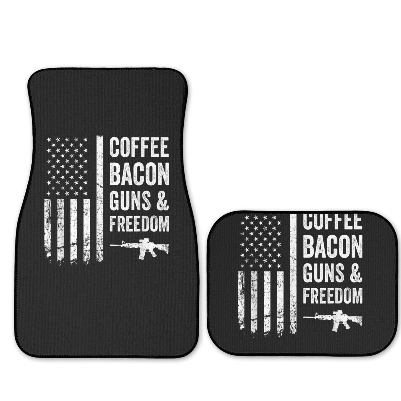 Coffee Bacon Guns And Freedom   Bbq Grill Funny Gun Usa Flag T Shirt Full Set Car Mats | Artistshot