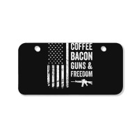 Coffee Bacon Guns And Freedom   Bbq Grill Funny Gun Usa Flag T Shirt Bicycle License Plate | Artistshot