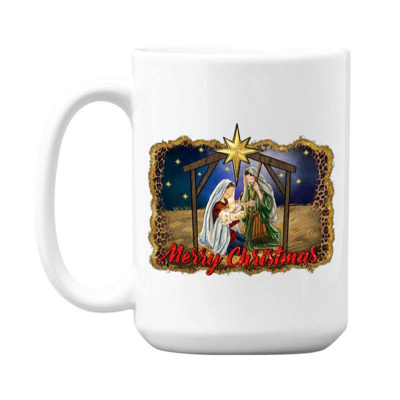 Merry Christmas Holy Family 15 Oz Coffee Mug | Artistshot