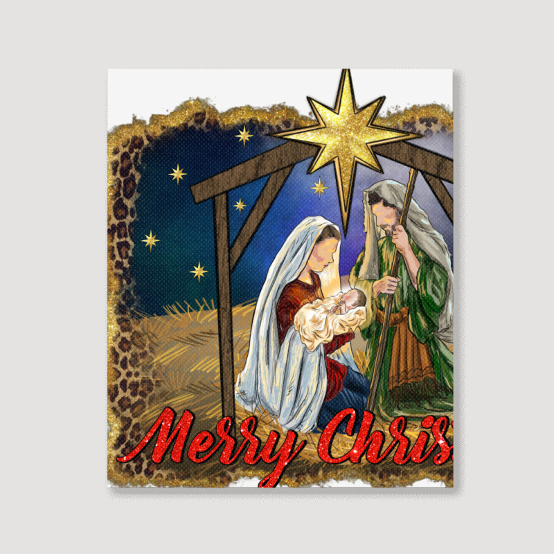 Merry Christmas Holy Family Portrait Canvas Print | Artistshot