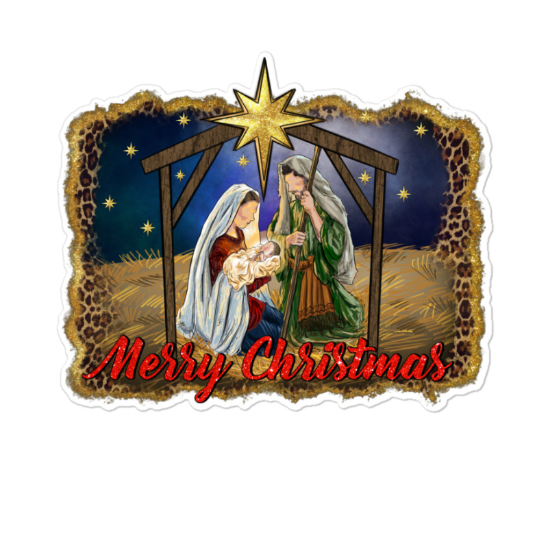 Merry Christmas Holy Family Sticker | Artistshot