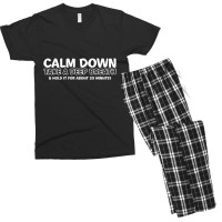 Calm Down Men's T-shirt Pajama Set | Artistshot
