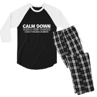 Calm Down Men's 3/4 Sleeve Pajama Set | Artistshot
