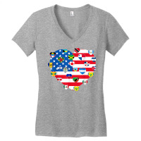 American Flag Heart Hispanic Heritage Month Latino Pride T Shirt Women's V-neck T-shirt | Artistshot