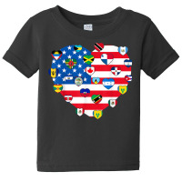 American Flag Heart Hispanic Heritage Month Latino Pride T Shirt Baby Tee | Artistshot