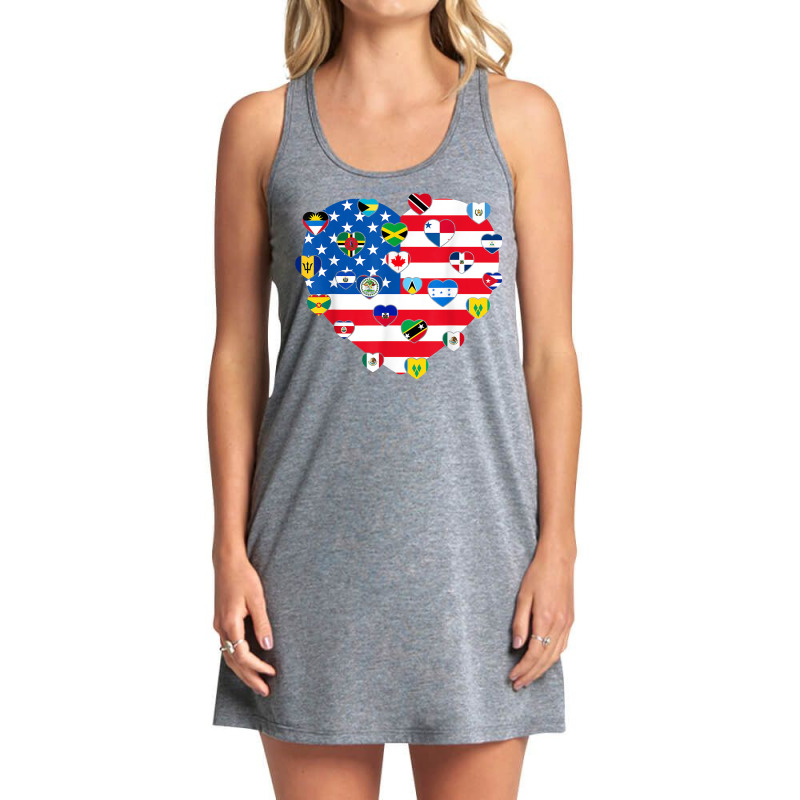 American Flag Heart Hispanic Heritage Month Latino Pride T Shirt Tank Dress by rostinoko | Artistshot