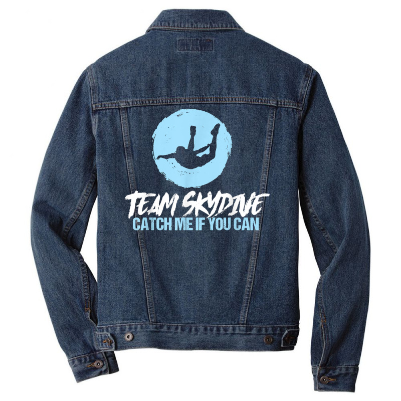 Team Skydive Parachute Skydiver Lover T Shirt Men Denim Jacket | Artistshot