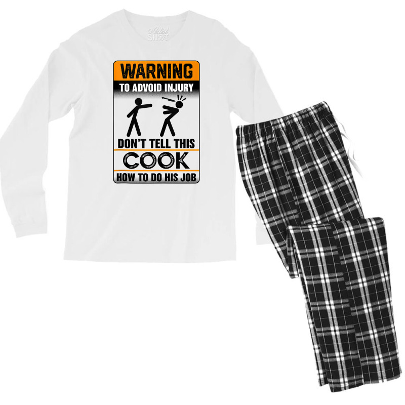 Warning To Avoid Injury Don't Tell This Cook How Do His Job Tank Top Men's Long Sleeve Pajama Set by AdvaitaLanderos | Artistshot