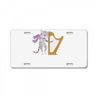 Harp Cat Lover Harpist Musician Musical Instrument T Shirt License Plate | Artistshot