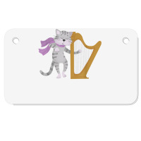 Harp Cat Lover Harpist Musician Musical Instrument T Shirt Motorcycle License Plate | Artistshot