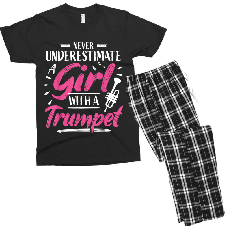 Girl Trumpet Player Saying Woman Trumpeter Men's T-shirt Pajama Set | Artistshot