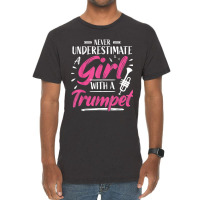 Girl Trumpet Player Saying Woman Trumpeter Vintage T-shirt | Artistshot