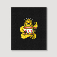 Lucky Sloth Machine Portrait Canvas Print | Artistshot