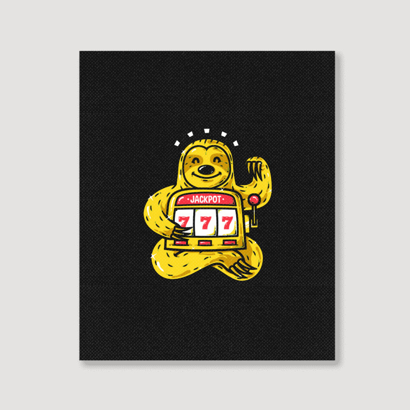 Lucky Sloth Machine Portrait Canvas Print | Artistshot