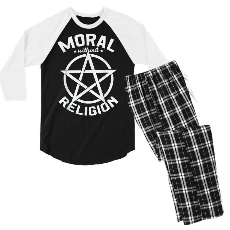 Moral Without Religion Atheist Blackcraft Agnostic T Shirt Men's 3/4 Sleeve Pajama Set by RosalbaIncorvaia | Artistshot