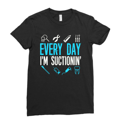 Everyday I'm Sunctioning Ladies Fitted T-shirt Designed By Vanode Art