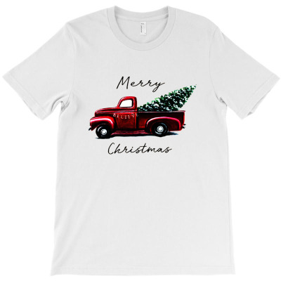Merry Christmas Tree Truck Tee T-shirt Designed By Davian
