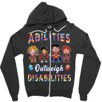 Autism Awareness Shirt Boys Abilities Outweigh Disabilities T Shirt Zipper Hoodie | Artistshot