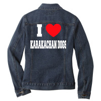 I Love Karakachan Dogs T Shirt Ladies Denim Jacket | Artistshot