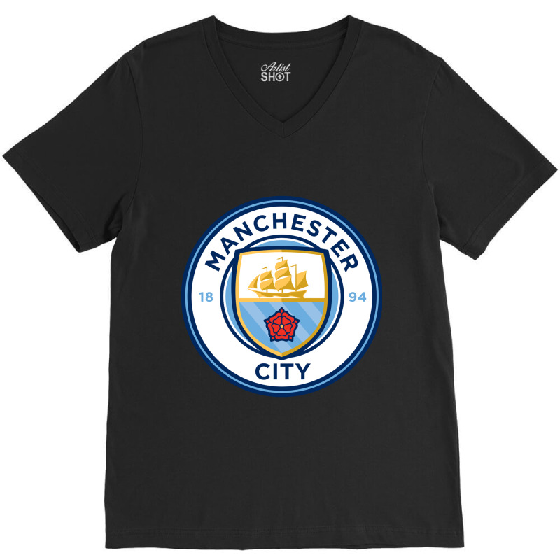 *manchester City V-Neck Tee by jun store | Artistshot