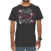 Wife Mom Boss Bling Rhinestone Funny Birthday Party Gift T Shirt Vintage T-shirt | Artistshot