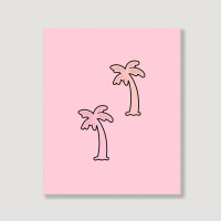 Pink Palm Trees Portrait Canvas Print | Artistshot