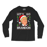 Funny Let's Go Brandon Trump Ugly Christmas Sweater Vintage Long Sleeve Shirts | Artistshot