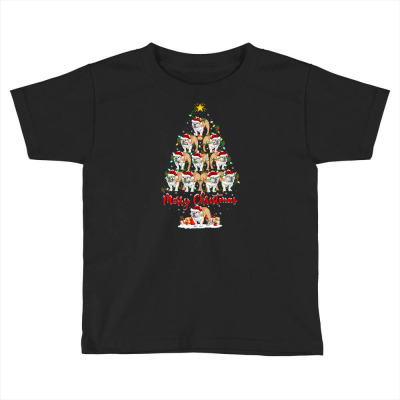 Lighting Xmas Matching Santa English Bulldog Christmas Tree T Shirt Toddler T-shirt Designed By Tonytruong210