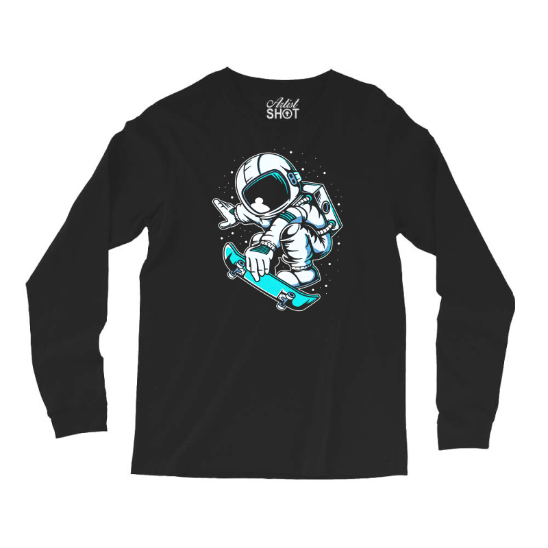 Astronaut Skateboard Jump Long Sleeve Shirts | Artistshot